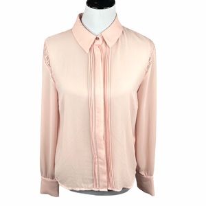 Chloe K Sheer Blouse, Light Peach, Large